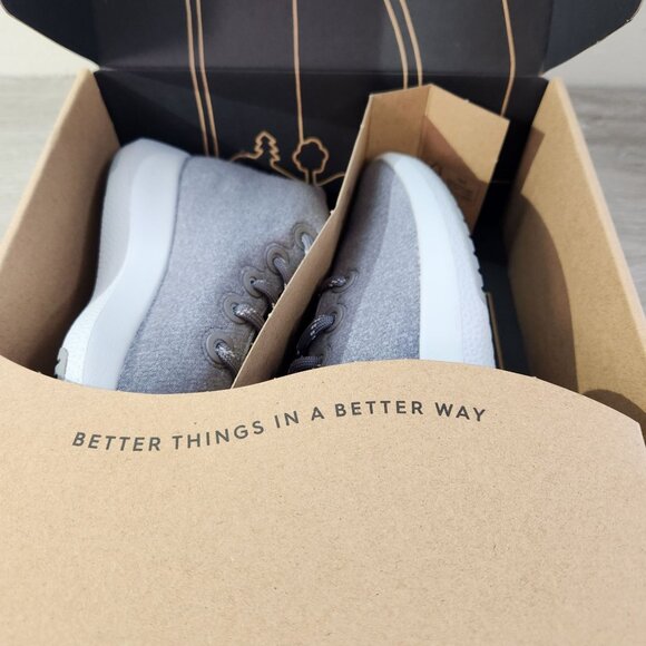 Allbirds Wool Runner-up Mizzle Medium Grey Light Grey New In Box Women's Size 10 - Picture 12 of 16
